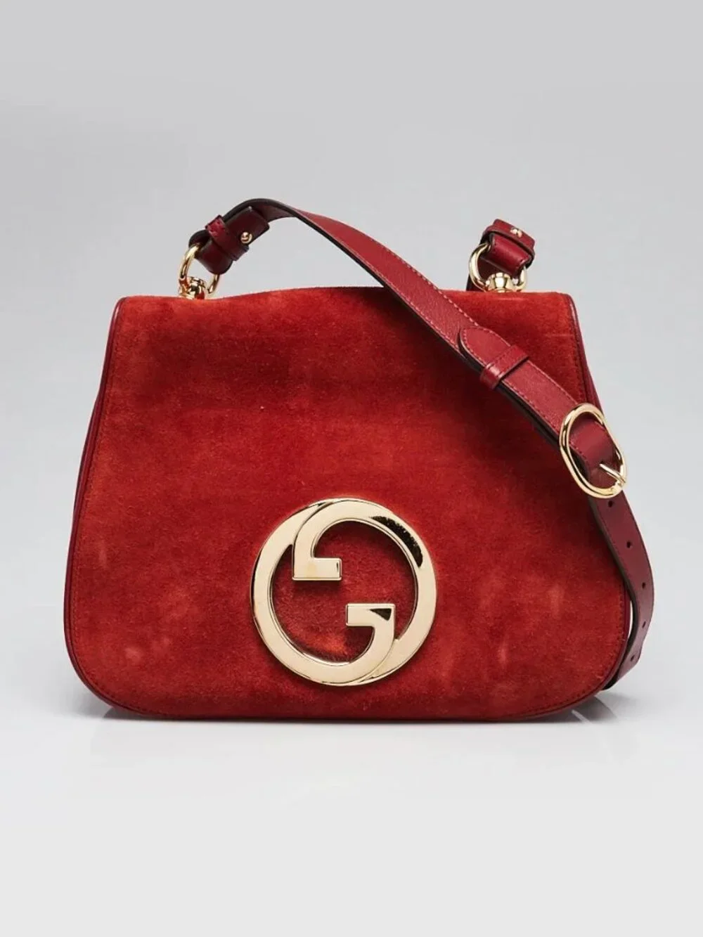Gucci Red Suede Blondie Crossbody Bag - Picture 3 of 12